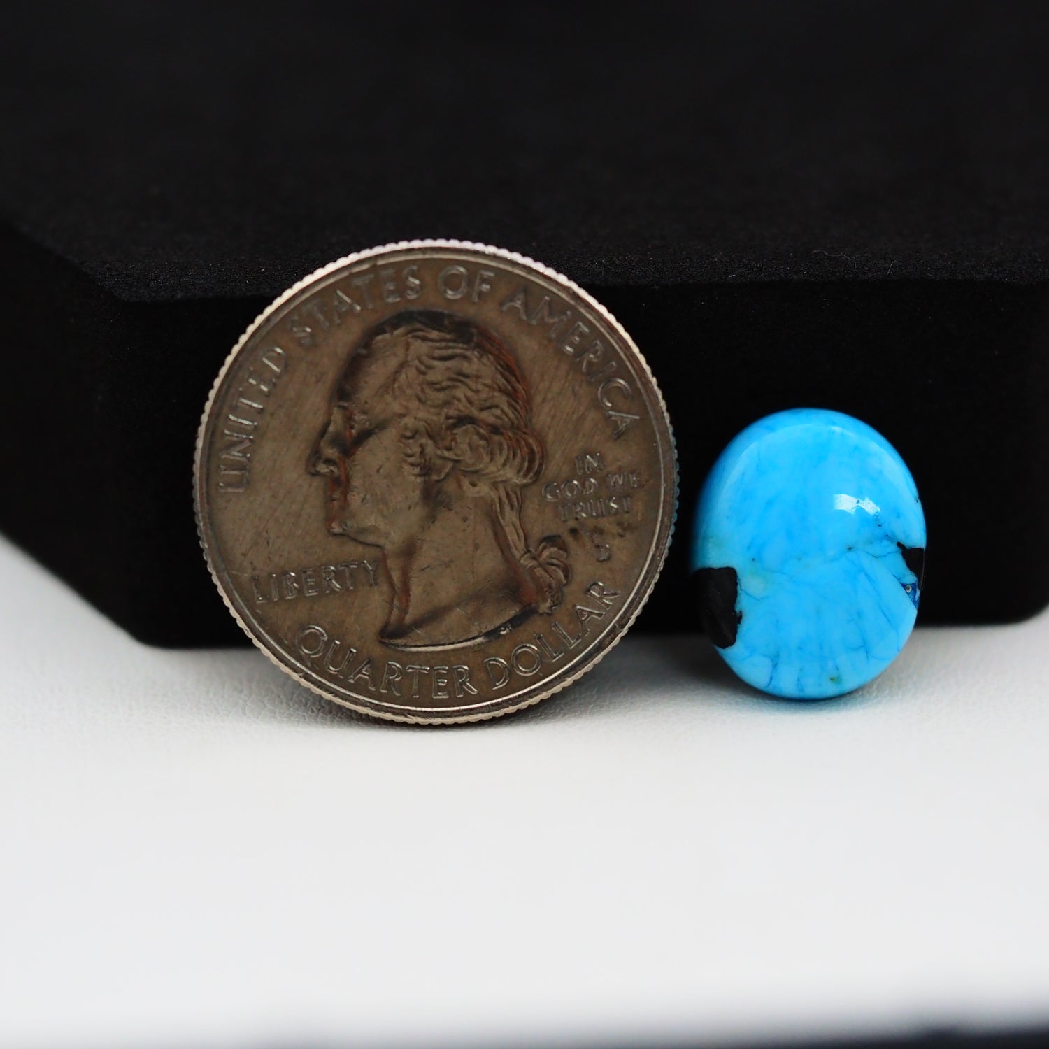 Buffalo Oval Cabochon 14x12mm 5.5ct - Blue Solid - Pedra Gems
