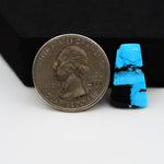 Buffalo Trapezoid Cabochon 20x12mm 5.5ct - Blue with Black Band - Pedra Gems