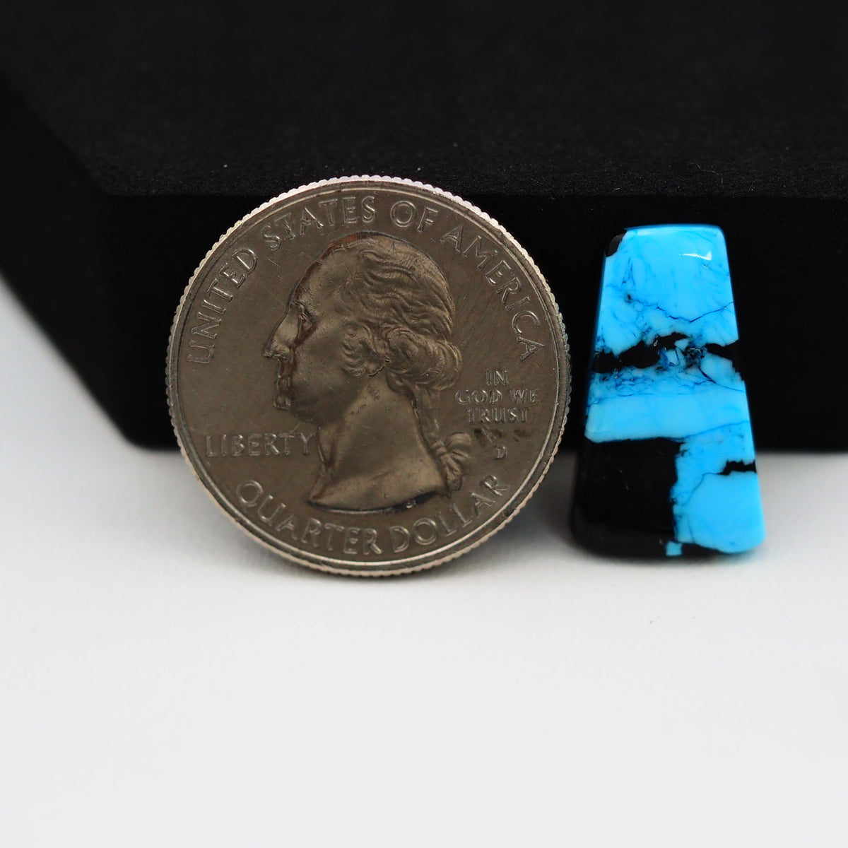 Buffalo Trapezoid Cabochon 20x12mm 5.5ct - Blue with Black Band - Pedra Gems