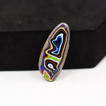 Fordite Agate Cabochon Freeform 26x11mm 4ct - Detroit Agate layered paint - Pedra Gems