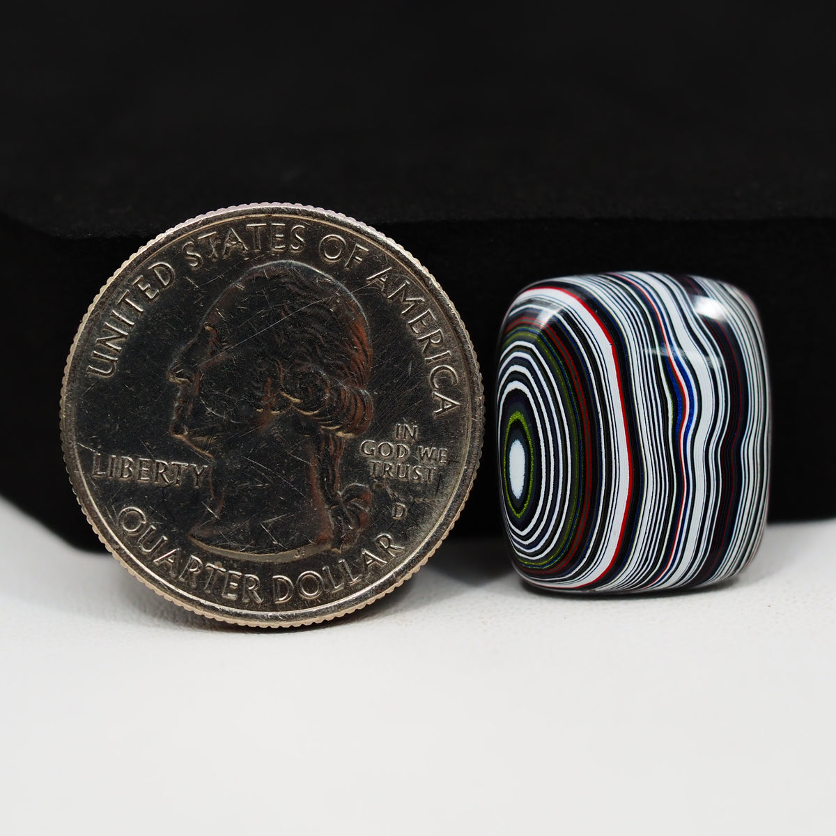 Fordite Agate Cabochon Square 18x16mm 4.5ct - Detroit Agate layered paint - Pedra Gems
