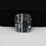 Fordite Agate Cabochon Square 18x16mm 4.5ct - Detroit Agate layered paint - Pedra Gems