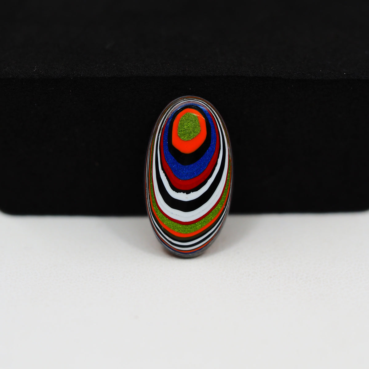Fordite Agate Cabochon Oval 19x10mm 2ct - Detroit Agate layered paint - Pedra Gems