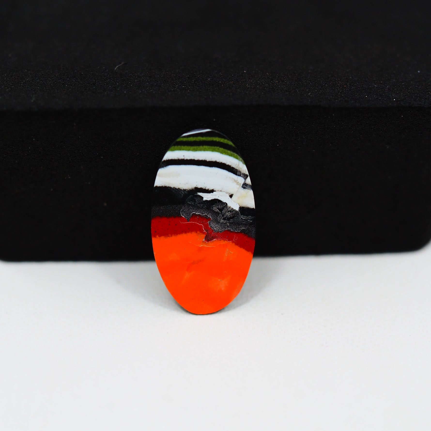 Fordite Agate Cabochon Oval 19x10mm 2ct - Detroit Agate layered paint - Pedra Gems