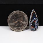 Fordite Agate Cabochon Pear 25x8mm 3ct - Detroit Agate layered paint - Pedra Gems