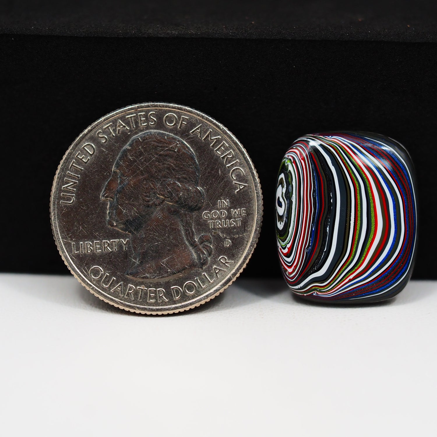 Fordite Agate Cabochon Cushion 20x16mm 5ct - Detroit Agate layered paint - Pedra Gems