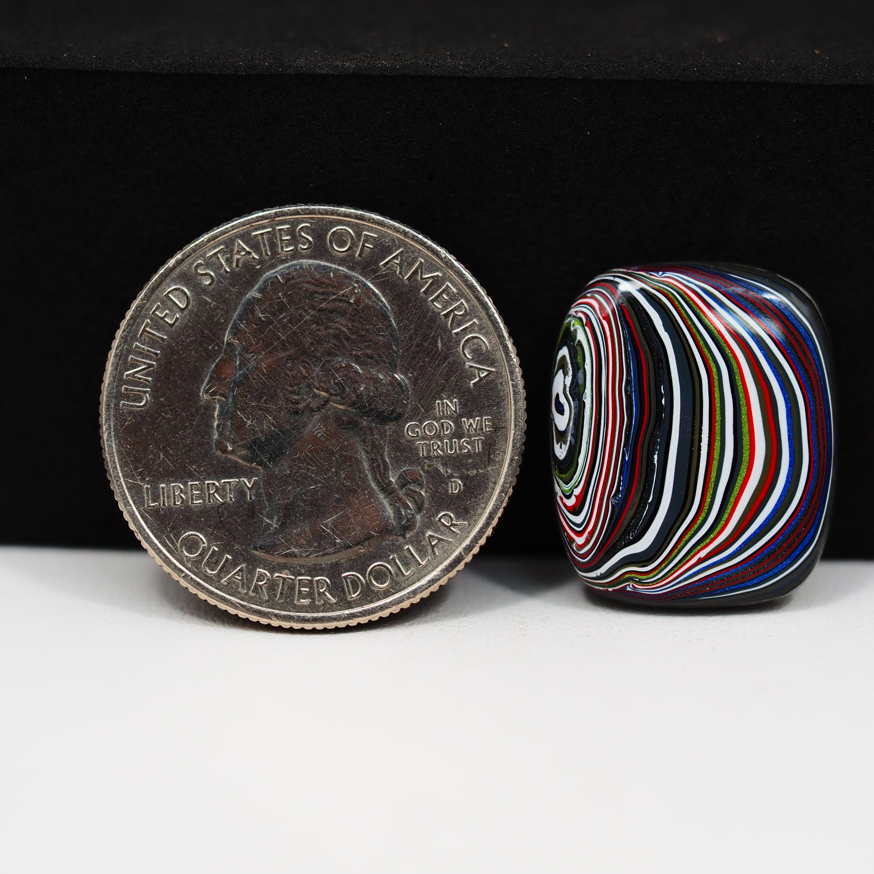 Fordite Agate Cabochon Cushion 20x16mm 5ct - Detroit Agate layered paint - Pedra Gems