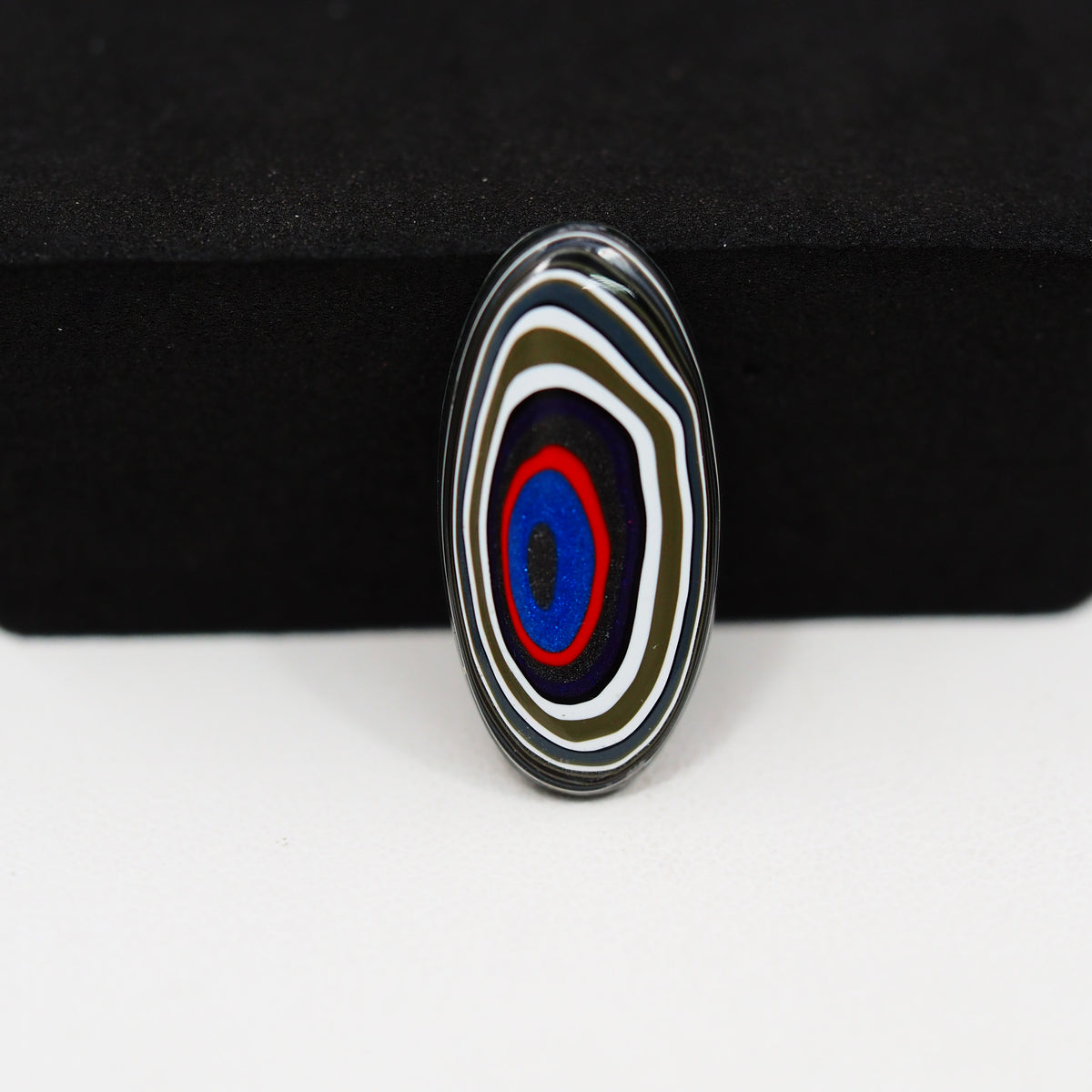 Fordite Agate Cabochon Oval 23x11mm 3ct - Detroit Agate layered paint - Pedra Gems