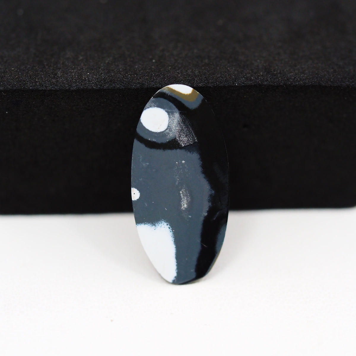 Fordite Agate Cabochon Oval 23x11mm 3ct - Detroit Agate layered paint - Pedra Gems
