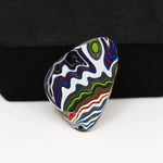 Fordite Agate Cabochon Freeform 25x18mm 8.5ct - Detroit Agate layered paint - Pedra Gems