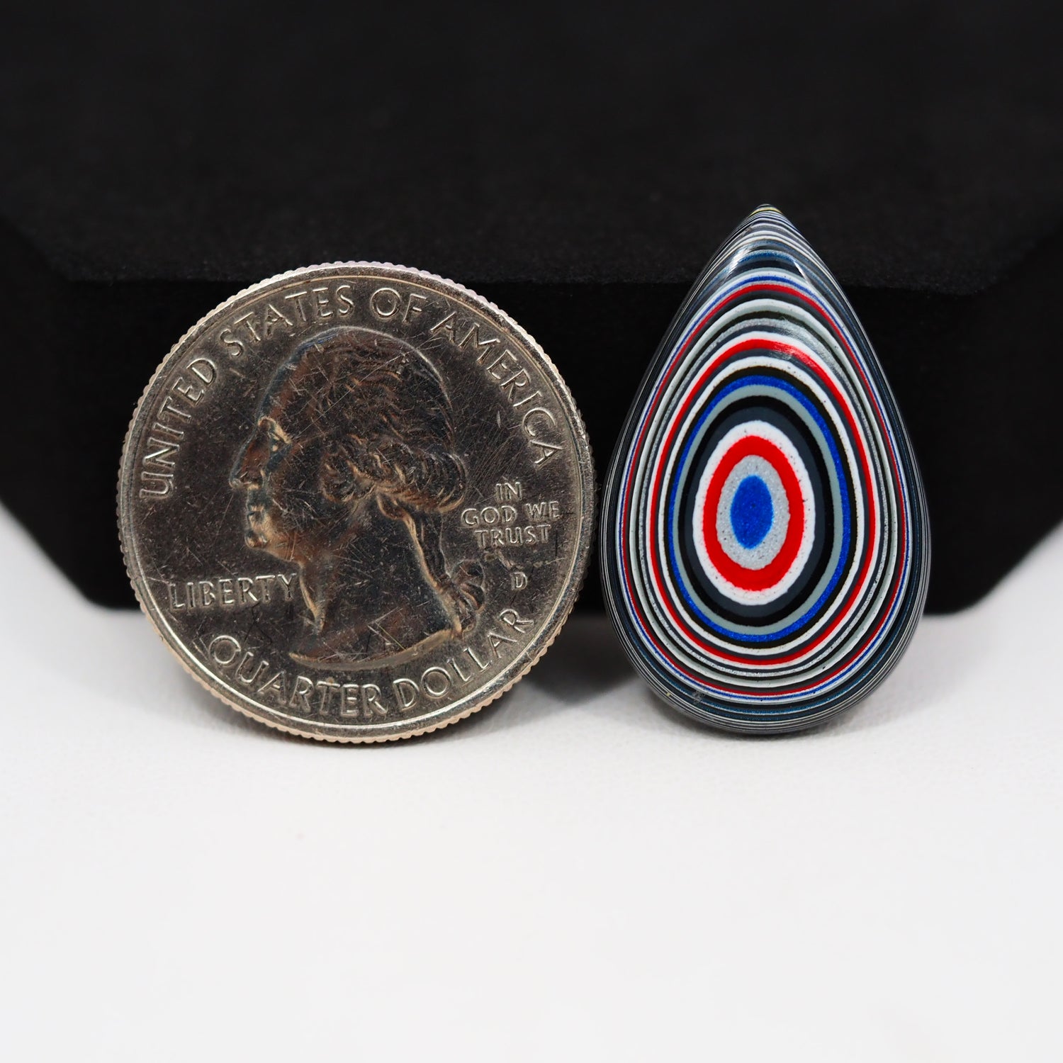 Fordite Agate Cabochon Pear 26x17mm 5.7ct - Detroit Agate layered paint - Pedra Gems