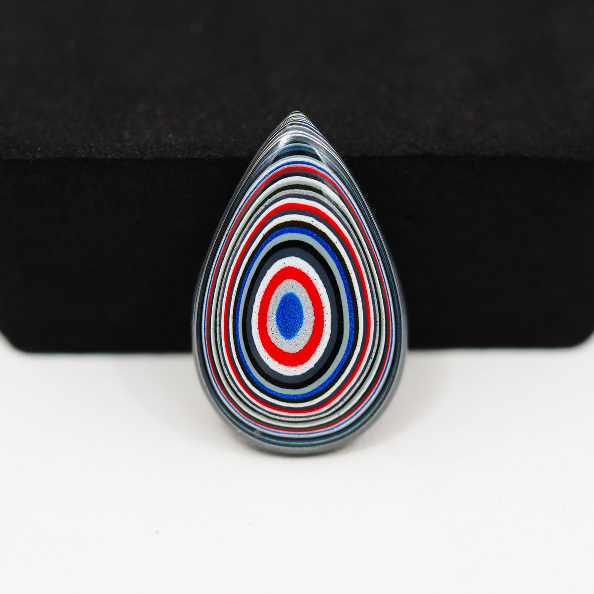 Fordite Agate Cabochon Pear 26x17mm 5.7ct - Detroit Agate layered paint - Pedra Gems