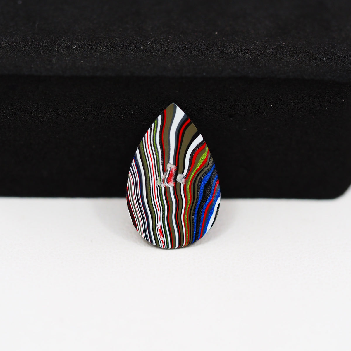 Fordite Agate Cabochon Pear 18x11mm 1.5ct - Detroit Agate layered paint - Pedra Gems
