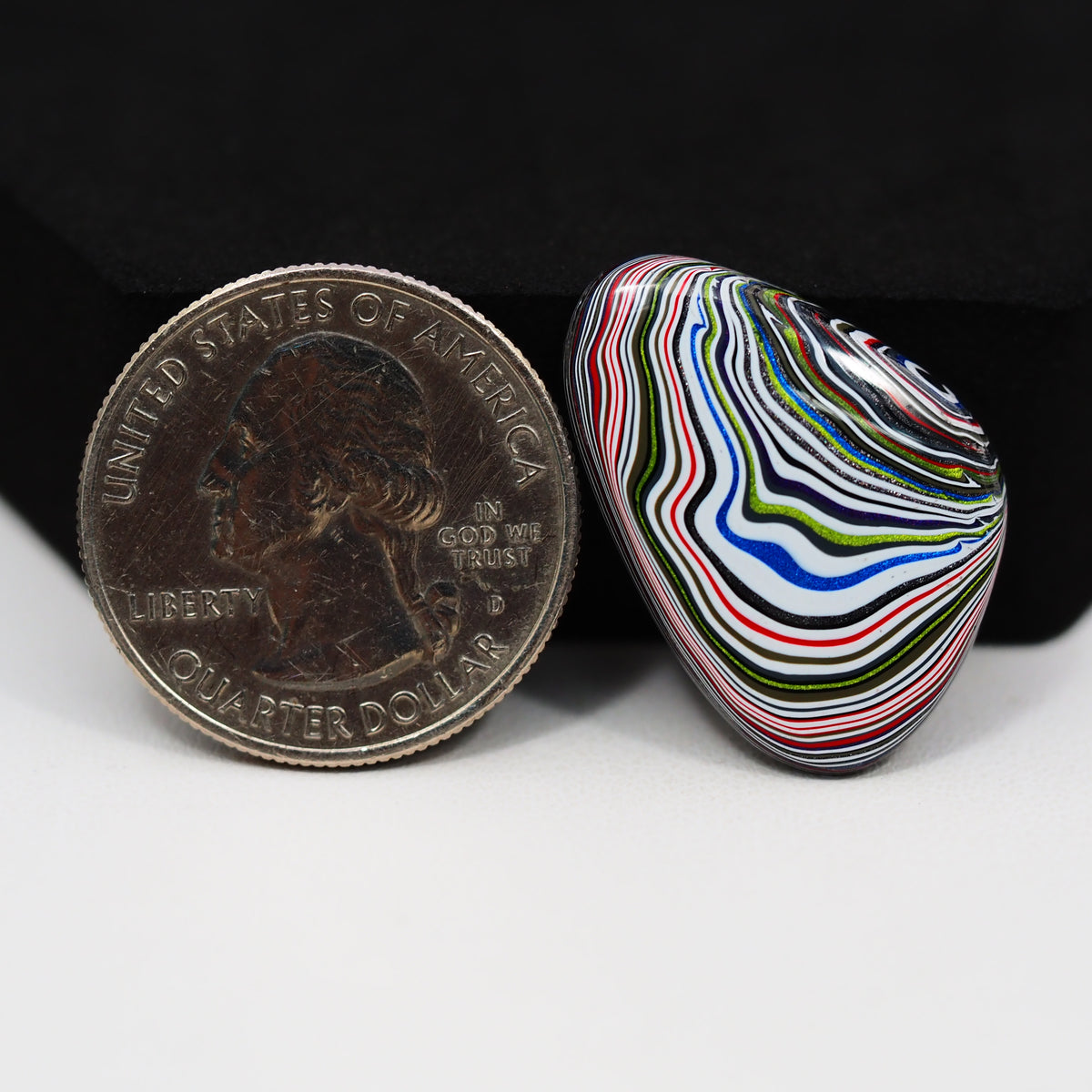 Fordite Agate Cabochon Freeform 26x18mm 6ct - Detroit Agate layered paint - Pedra Gems