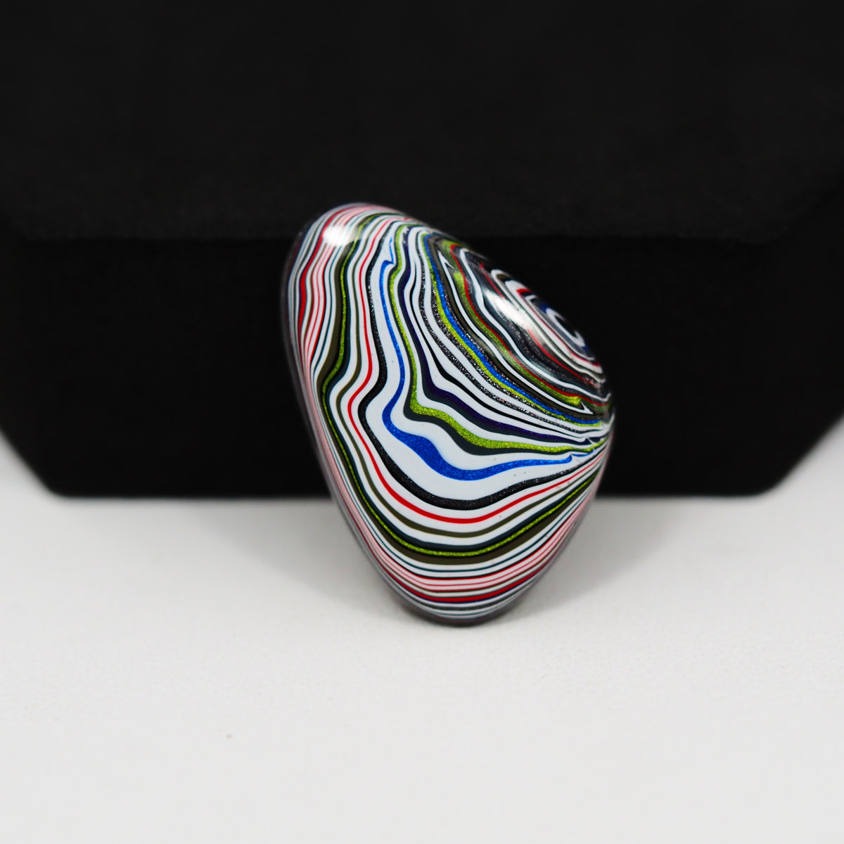 Fordite Agate Cabochon Freeform 26x18mm 6ct - Detroit Agate layered paint - Pedra Gems