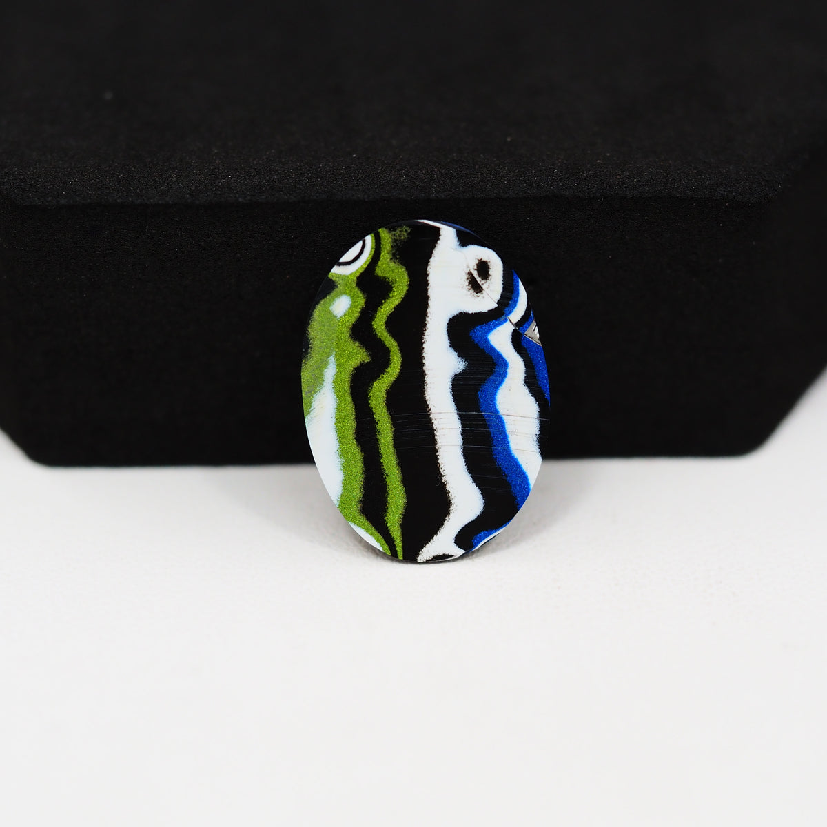 Fordite Agate Cabochon Oval 21x15mm 4.5ct - Detroit Agate layered paint - Pedra Gems