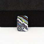 Fordite Agate Cabochon Rectangle 15x11mm 2ct - Detroit Agate layered paint - Pedra Gems