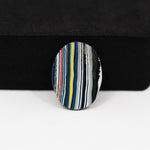Fordite Agate Cabochon Oval 19x12mm 5ct - Detroit Agate layered paint - Pedra Gems