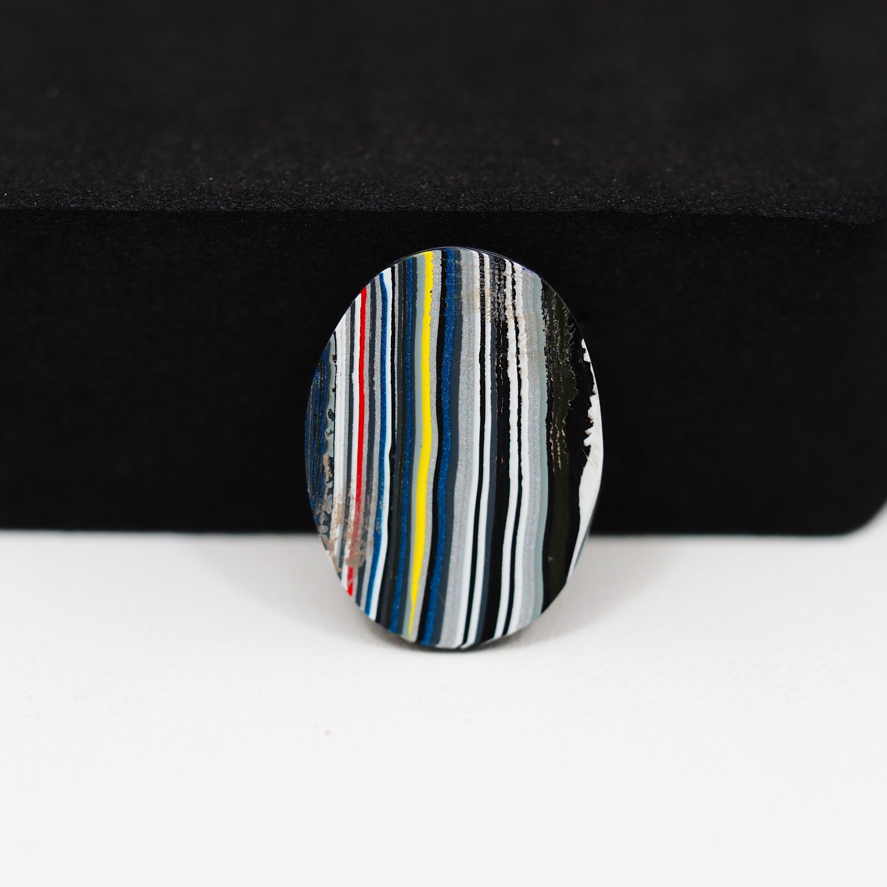 Fordite Agate Cabochon Oval 19x12mm 5ct - Detroit Agate layered paint - Pedra Gems