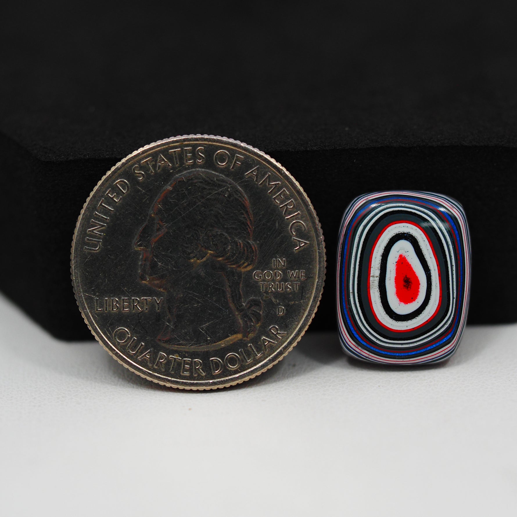 Fordite Agate Cabochon Cushion 16x13mm 3.5ct - Detroit Agate layered paint - Pedra Gems
