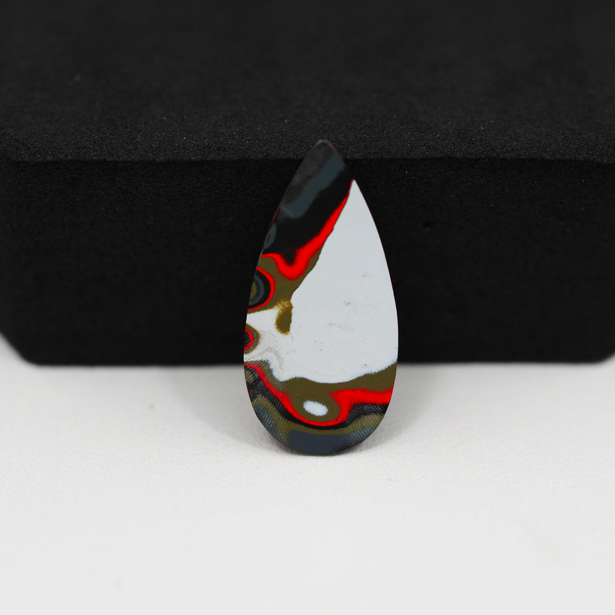 Fordite Agate Cabochon Freeform 23x11mm 2.5ct - Detroit Agate layered paint - Pedra Gems