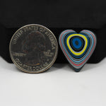 Fordite Agate Cabochon Heart 21x19mm 4.5ct - Detroit Agate layered paint - Pedra Gems