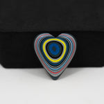 Fordite Agate Cabochon Heart 21x19mm 4.5ct - Detroit Agate layered paint - Pedra Gems