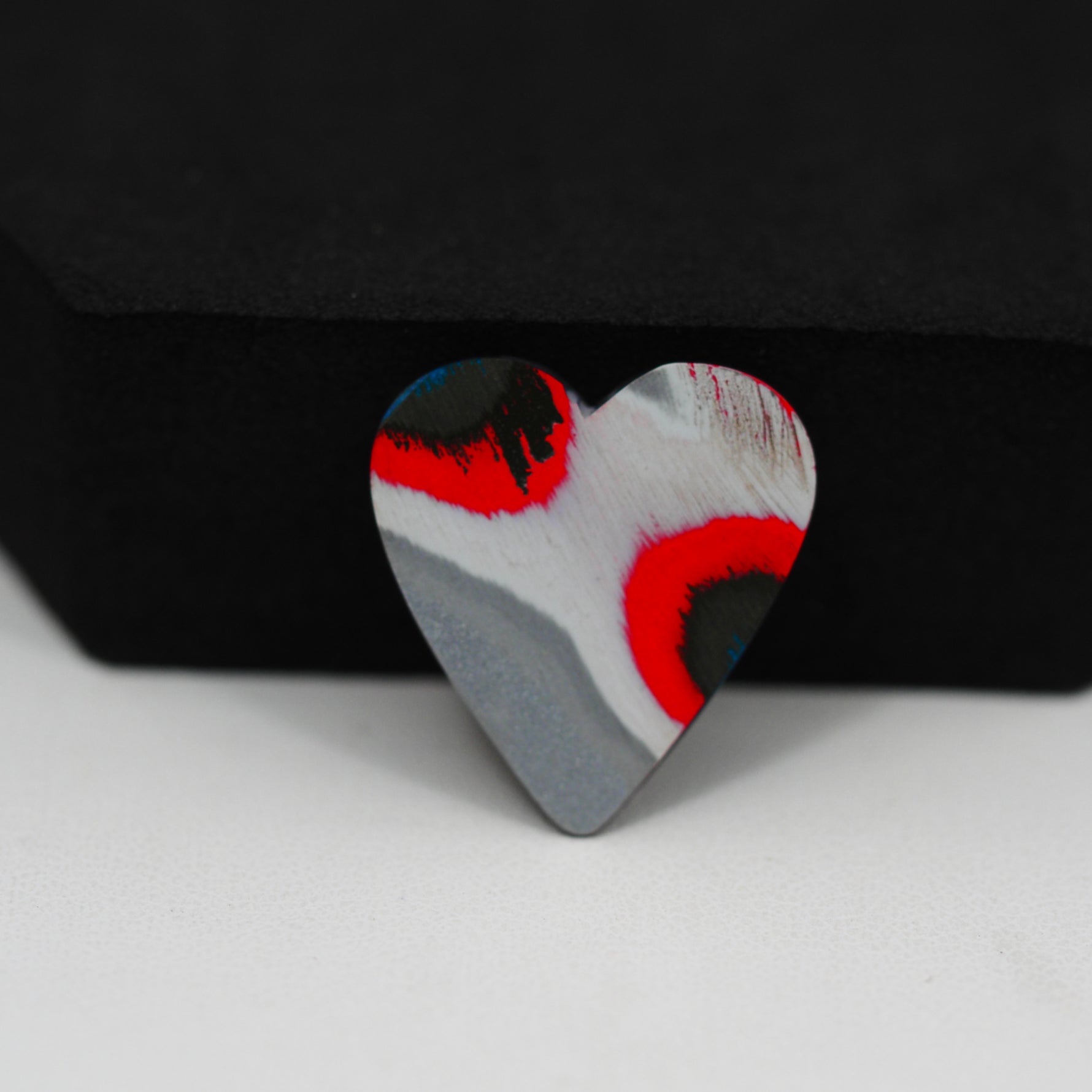 Fordite Agate Cabochon Heart 21x19mm 4.5ct - Detroit Agate layered paint - Pedra Gems
