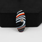Fordite Agate Cabochon Oval 26x5mm 3ct - Detroit Agate layered paint - Pedra Gems