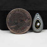 Fordite Agate Cabochon Pear 17x11mm 2ct - Detroit Agate layered paint - Pedra Gems