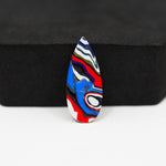 Fordite Agate Cabochon Pear 23x9mm 2ct - Detroit Agate layered paint - Pedra Gems