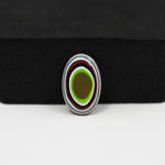 Fordite Agate Cabochon Oval 16x5mm 2ct - Detroit Agate layered paint - Pedra Gems