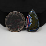 Fordite Agate Cabochon Pear 27x17mm 4.5ct - Detroit Agate layered paint - Pedra Gems