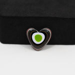Fordite Agate Cabochon Heart 14x14mm 2ct - Detroit Agate layered paint - Pedra Gems