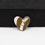 Fordite Agate Cabochon Heart 14x14mm 2ct - Detroit Agate layered paint - Pedra Gems