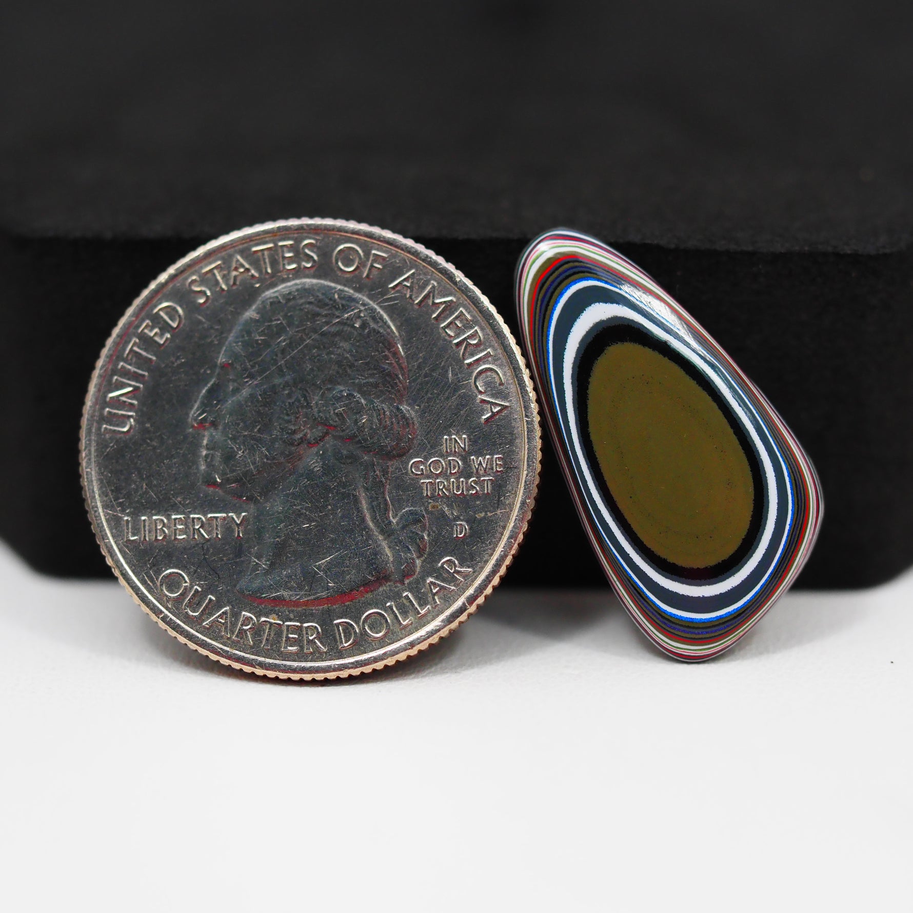 Fordite Agate Cabochon Freeform 24x12mm 3ct - Detroit Agate layered paint - Pedra Gems