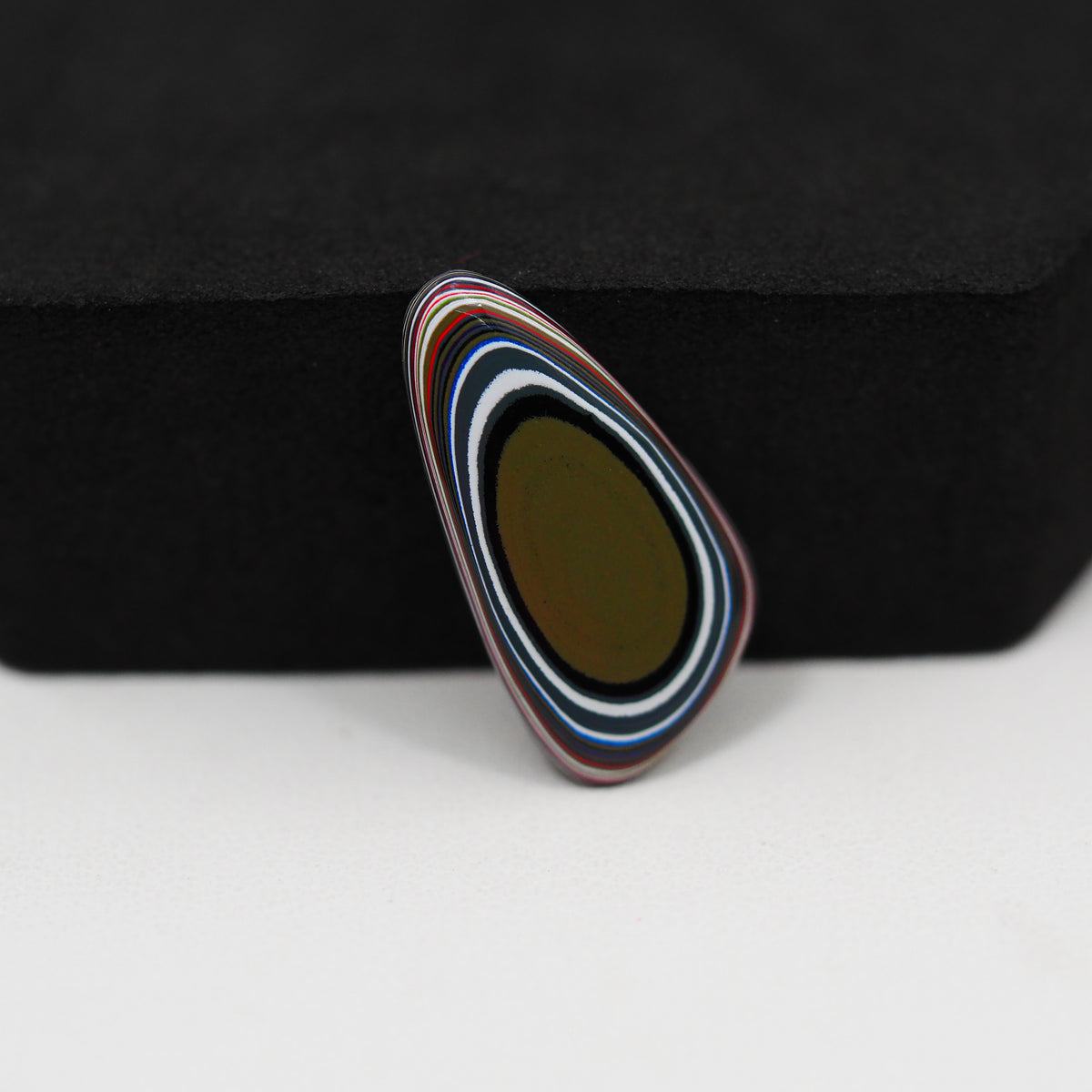 Fordite Agate Cabochon Freeform 24x12mm 3ct - Detroit Agate layered paint - Pedra Gems