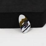 Fordite Agate Cabochon Freeform 19x11mm 2.5ct - Detroit Agate layered paint - Pedra Gems