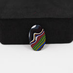 Fordite Agate Cabochon Oval 16x10mm 2ct - Detroit Agate layered paint - Pedra Gems