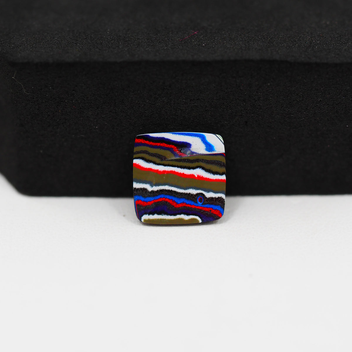 Fordite Agate Cabochon Square 11x11mm 1.5ct - Detroit Agate layered paint - Pedra Gems