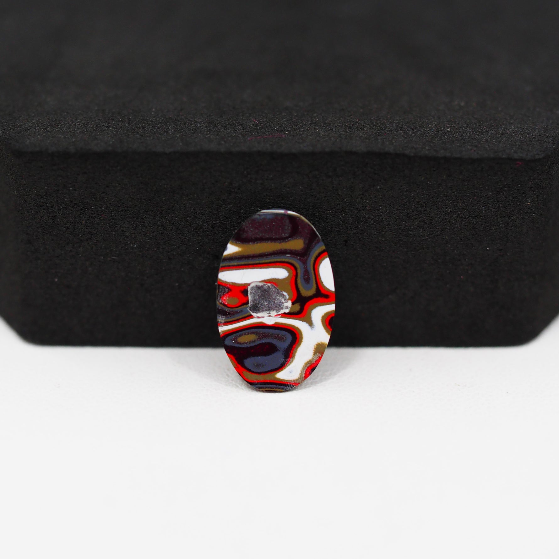 Fordite Agate Cabochon Oval 16x10mm 2ct - Detroit Agate layered paint - Pedra Gems