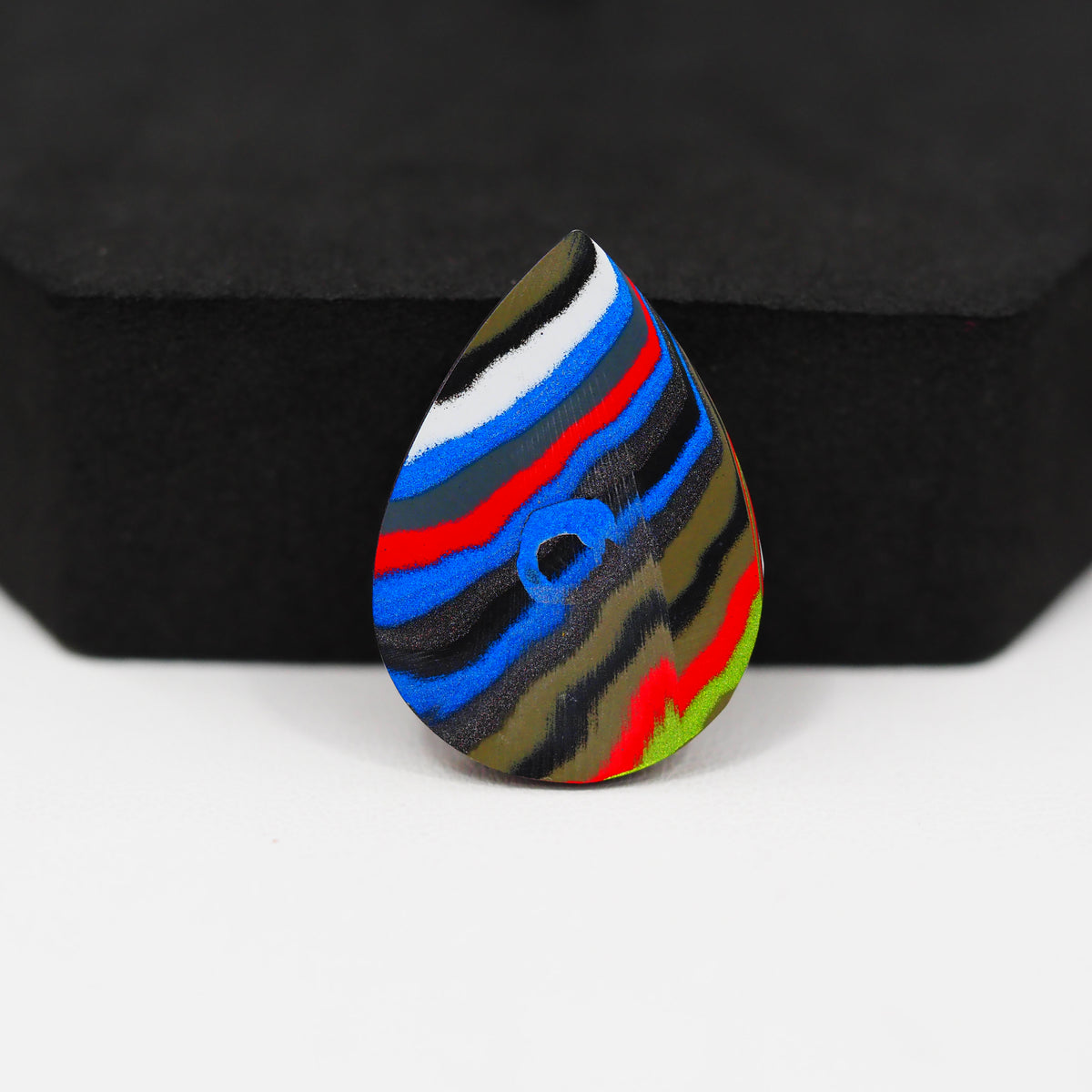 Fordite Agate Cabochon Pear 26x18mm 6.5ct - Detroit Agate layered paint - Pedra Gems