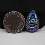 Fordite Agate Cabochon Pear 25x16mm 3.5ct - Detroit Agate layered paint - Pedra Gems