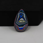 Fordite Agate Cabochon Pear 25x16mm 3.5ct - Detroit Agate layered paint - Pedra Gems