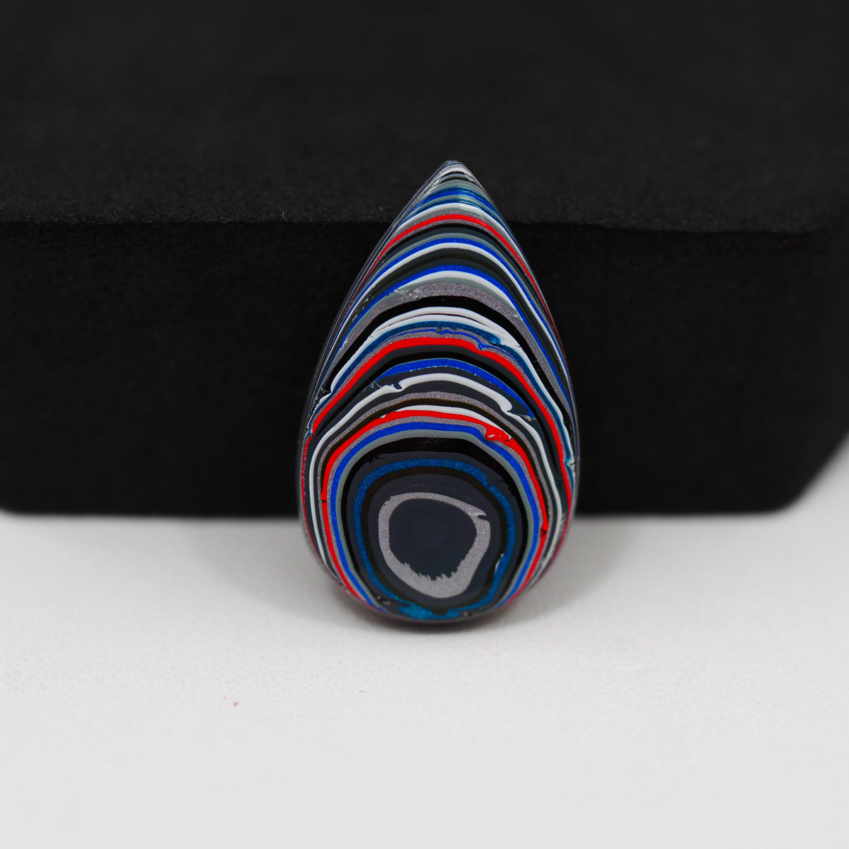 Fordite Agate Cabochon Pear 25x16mm 5ct - Detroit Agate layered paint - Pedra Gems