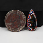 Fordite Agate Cabochon Pear 24x11mm 2.5ct - Detroit Agate layered paint - Pedra Gems