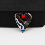 Fordite Agate Cabochon Heart 20x17mm 4ct - Detroit Agate layered paint - Pedra Gems