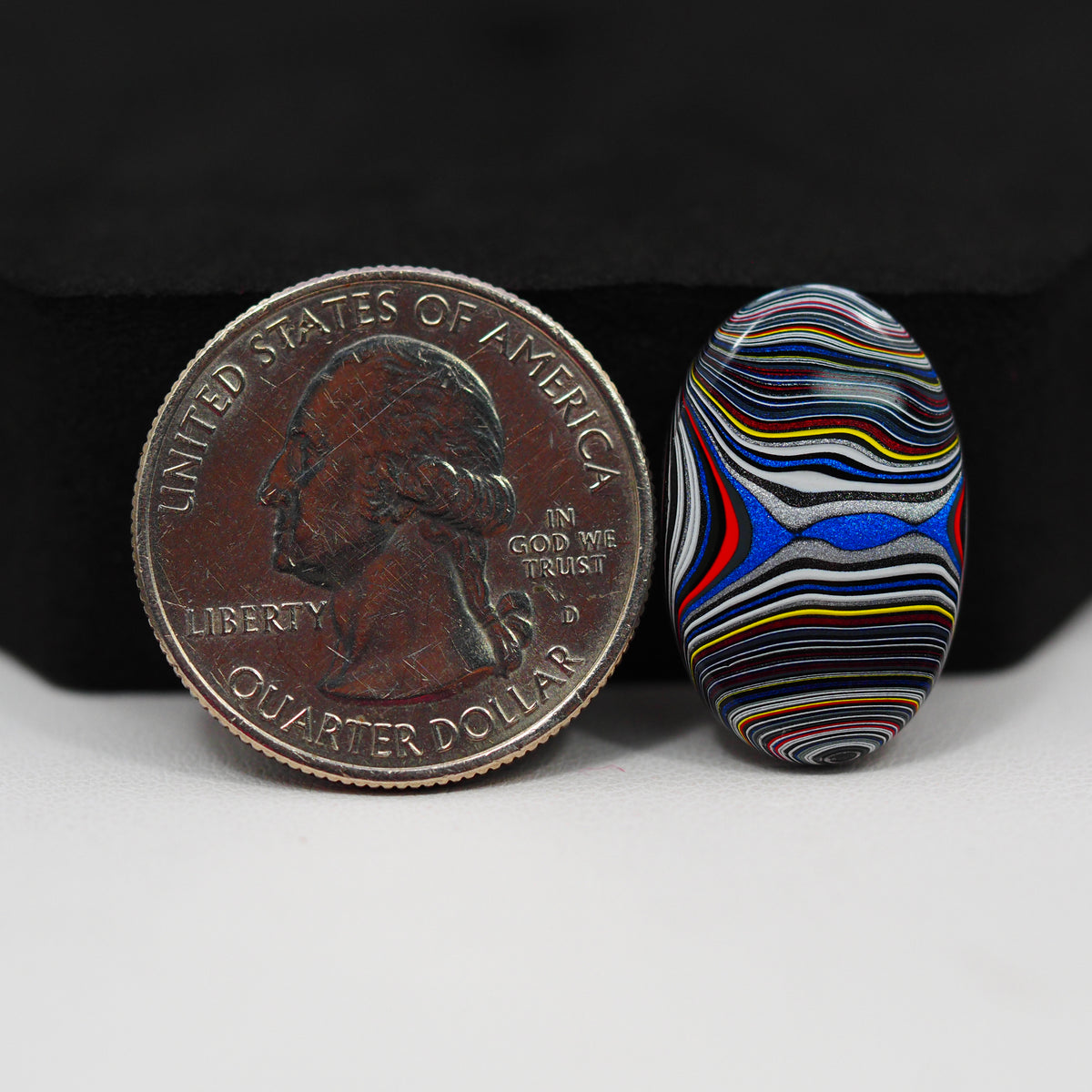 Fordite Agate Cabochon Oval 22x14mm 5.5ct - Detroit Agate layered paint - Pedra Gems