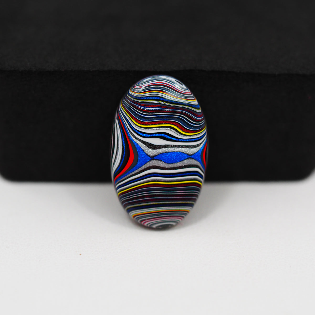 Fordite Agate Cabochon Oval 22x14mm 5.5ct - Detroit Agate layered paint - Pedra Gems