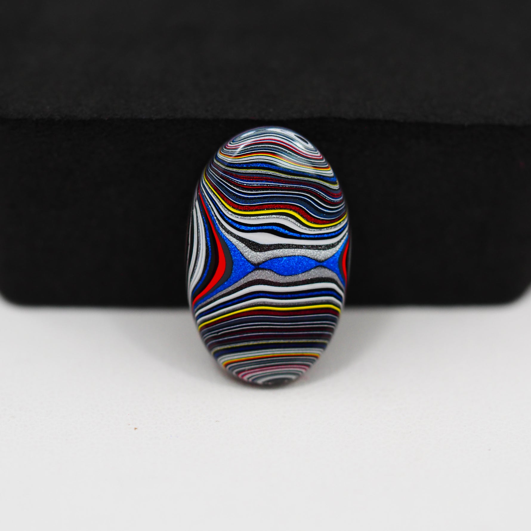 Fordite Agate Cabochon Oval 22x14mm 5.5ct - Detroit Agate layered paint - Pedra Gems